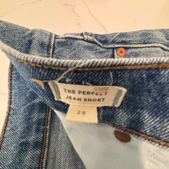 Madewell The Perfect Jean Short - High Rise Cutoff Distressed Denim SZ 28 - Picture 5 of 6